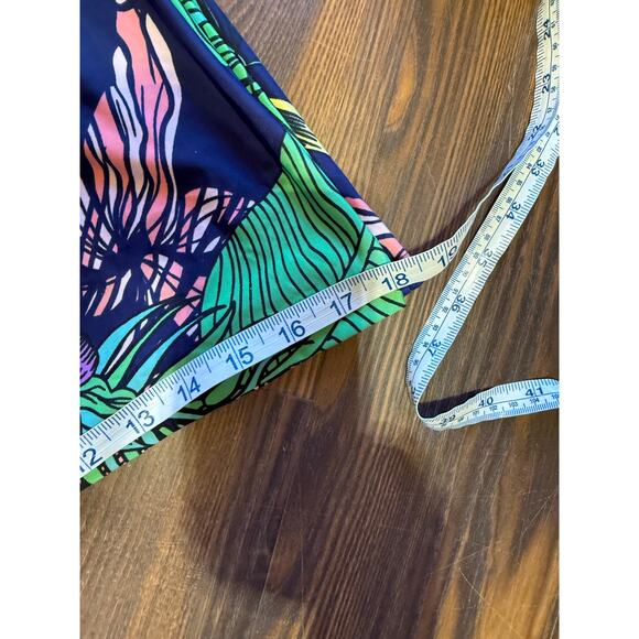 Beach Break Strapless Tropical Print Wide Leg Jumpsuit & Bolero Sweater Size XL - Picture 12 of 14